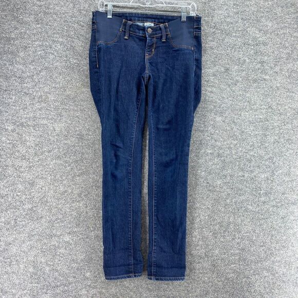 Old Navy Maternity Jeans Women 4 Blue Denim Dark Wash Skinny Low Rise Pockets - Picture 1 of 10